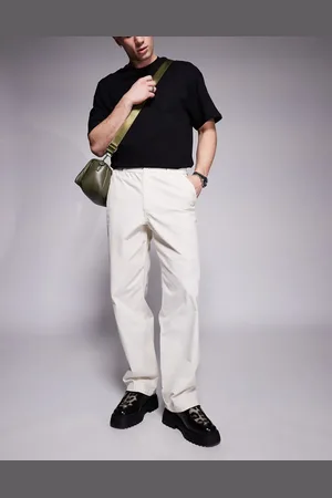 ASOS – Weite Hose in Ecru mit Workwear-Aufnäher