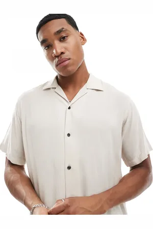 JACK & JONES – Hemd in Beige mit Reverskragen