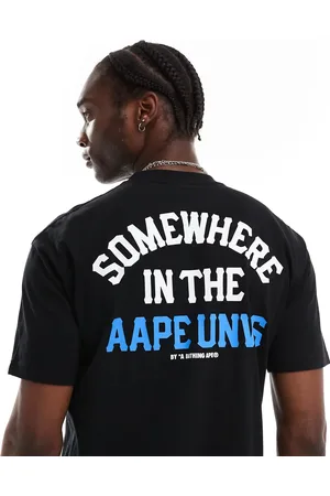 A Bathing Ape – T-Shirt in mit Logo und „Somewhere“-Rückenprint mit Military-Muster