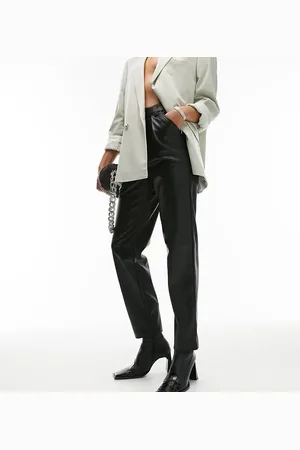 Topshop – Karottenhose aus Kunstleder in mit hohem Bund