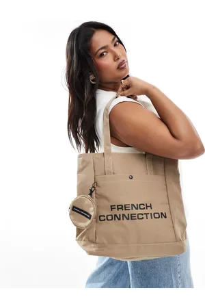 French Connection – Shopper-Tragetasche in Steinbeige mit Münztäschchen