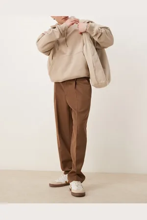 ASOS – Elegante, schmal zulaufende Oversize-Hose in mit Bundfalten