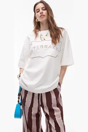 Topshop – La Terezza – Oversize-T-Shirt in mit Lochmuster