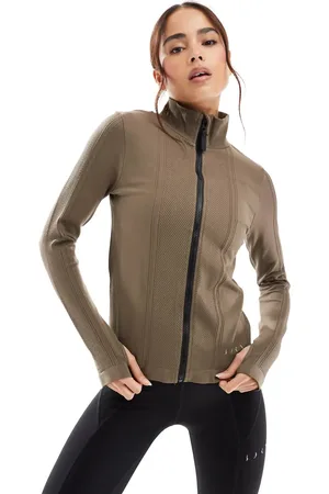 Born Living Yoga – India – Nahtlose Sportjacke in Taupe