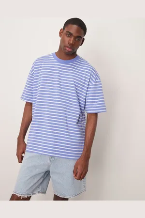 ASOS – Oversize-T-Shirt in Blau und Weiß gestreift