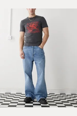 Dr Denim Dr. Denim – Rift – Locker geschnittene Bootcut-Jeans in mittelblauer Used-Waschung
