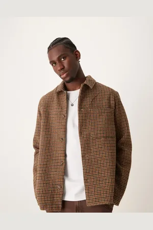 New Look – Hemdjacke in kariert und gebürsteter Optik