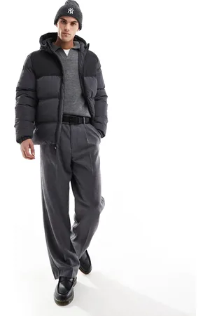 French Connection French Connection – Pufferjacke in Schwarz und Anthrazit mit Kapuze