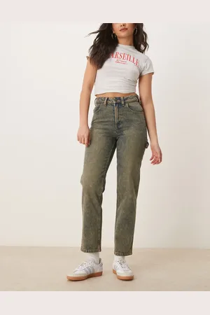 Dickies – Ellendale – Gerade geschnittene Jeans in Indigoblau mit Gelbverlauf