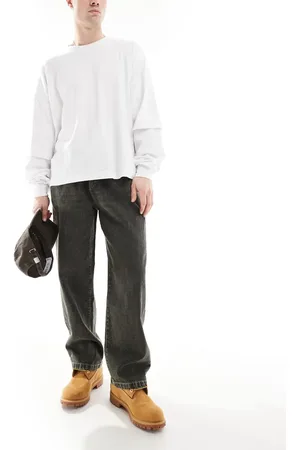 Pull&Bear – Verwaschene Hose mit weitem Bein in