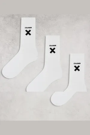 COLLUSION Unisex – 3er-Pack Socken in mit X-Logo