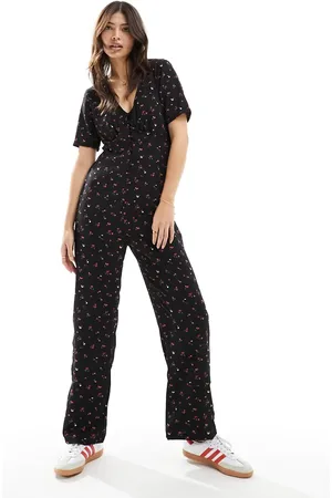 JDY – Jumpsuit mit Blumen-Print und weitem Bein