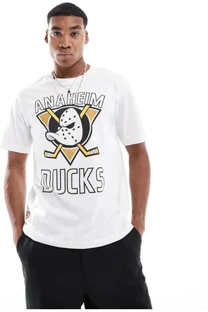 Only & Sons – Locker geschnittenes T-Shirt in Weiß mit Anaheim-Ducks-Print