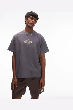 Rhythm – Tournesol – Terry-T-Shirt in marineblauem Vintage-Look