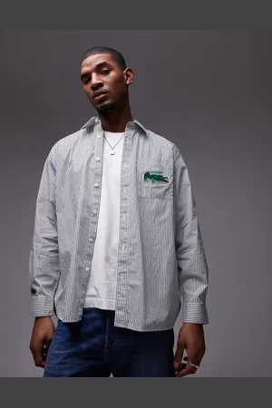 Lacoste – Langärmliges Hemd in gestreift mit Logo