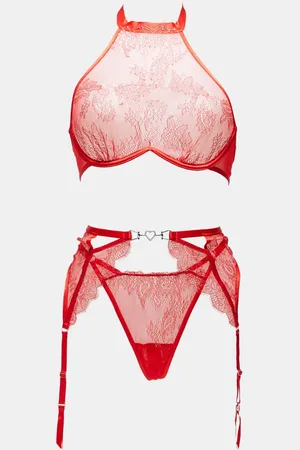 Ann Summers – Glimmer – 3-teiliges Set in mit offenem Schritt