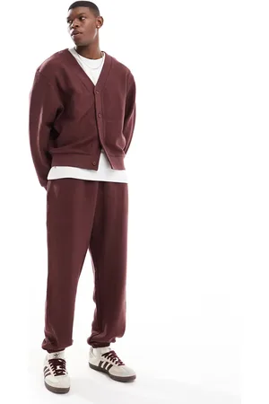 ASOS – Oversize-Jogginghose in Burgunderrot mit Struktur, Kombiteil