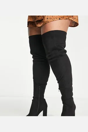 ASOS Curve – Kenni – Overknee-Stiefel in mit Blockabsatz, weite Passform