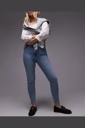 Topshop – Jamie – Skinny-Jeans in Bleach-Waschung mit hohem Bund