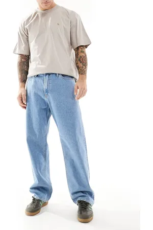 JJ – Weite Jeans in in mittelblauer Waschung