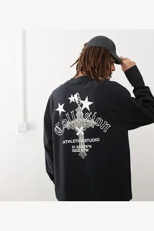 COLLUSION – Langärmliges Skater-T-Shirt in mit Grafik am Rücken