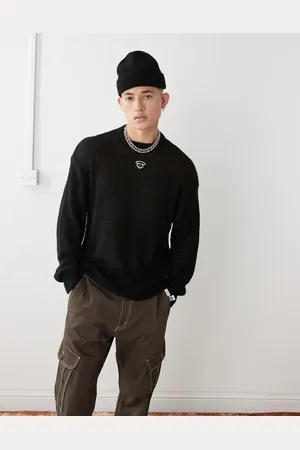 A Bathing Ape AAPE by A BATHING APE – Pullover in Schwarz mit Logo und Rückenprint