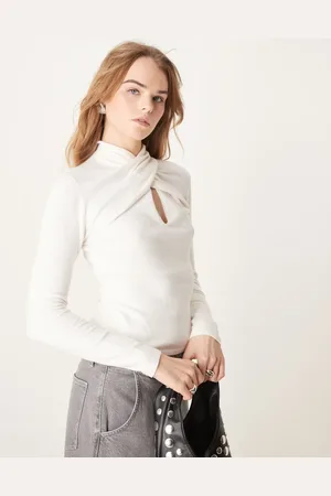 Abercrombie & Fitch – Oberteil in Creme mit verdrehtem Detail vorne