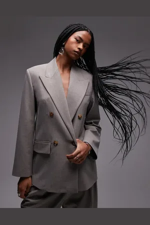 MANGO – Zweireihiger Oversize-Blazer in Mittelbraun, Kombiteil