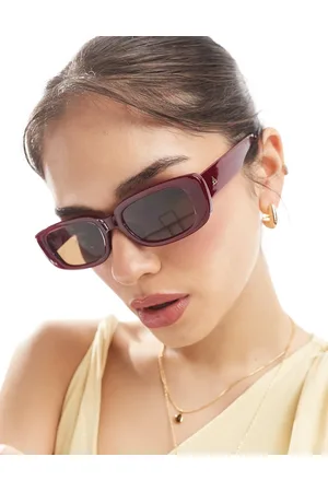 Aire – Ceres – Rechteckige Sonnenbrille in Burgunderrot