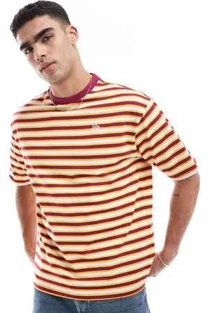 New Era – T-Shirt mit Logo und Querstreifen in kontrastierendem /Bunt