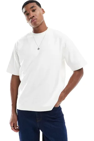 Pull&Bear – Kastiges, geripptes T-Shirt in