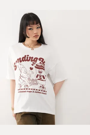 Noisy May – Oversize-T-Shirt in mit „Coffee“-Textprint
