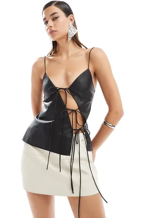 Lioness – Satin-Camisole in mit asymmetrischem, gebundenem Schleifendetail
