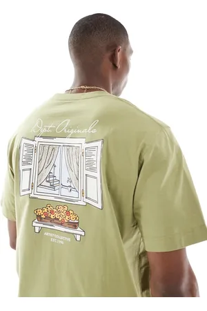 JACK & JONES – Oversize-T-Shirt in mit Fenster-Print auf dem Rücken