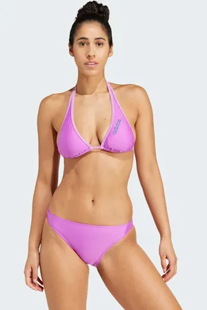 adidas Adidas – Wattierter Neckholder-Bikini in Purple Burst/Preloved Purple
