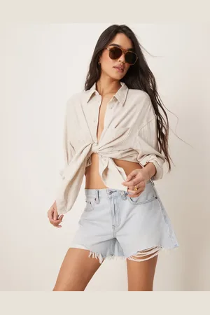 Abercrombie & Fitch – Baggy-Shorts in Hellblau