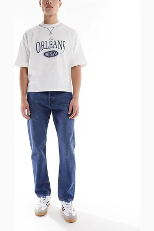 JACK & JONES – Chris – Straight Jeans ohne Stretchanteil in mittelblauer Waschung