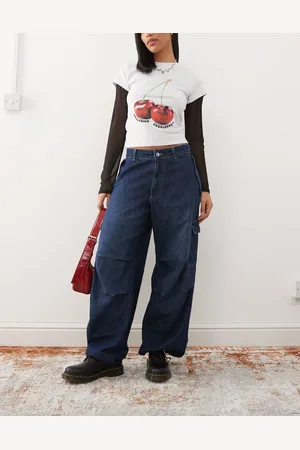 COLLUSION – X004 – Cargo-Jeans in verwaschenem mit Ballonschnitt