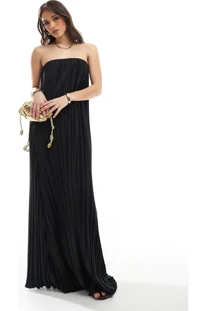 4th & Reckless – Trägerloses, plissiertes Maxikleid in