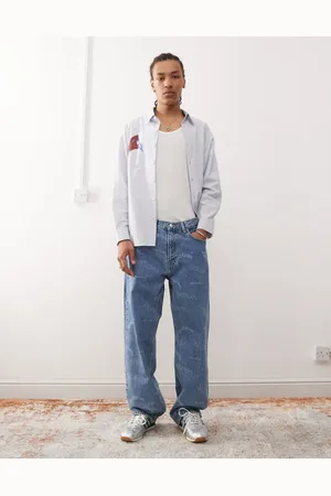 Dr Denim Dr. Denim – Omar – Jeans mit Retro-Anniversary-Print und lockerem, geradem Schnitt