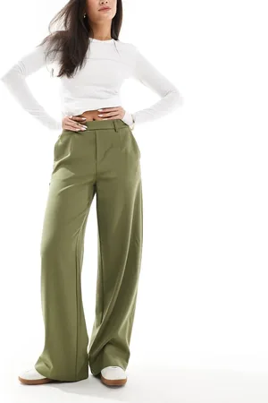 Object – Elegante Hose in Olivgrün mit weitem Bein
