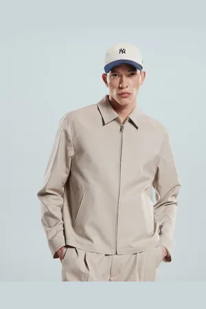 ASOS – Elegante Harrington-Jacke in Beige mit feiner Struktur, Kombiteil