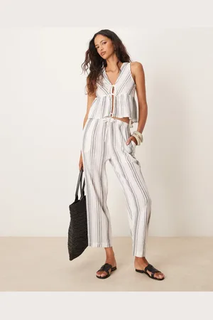Iisla & Bird – Gestreifte Strandhose in mit lockerem Schnitt, Kombiteil