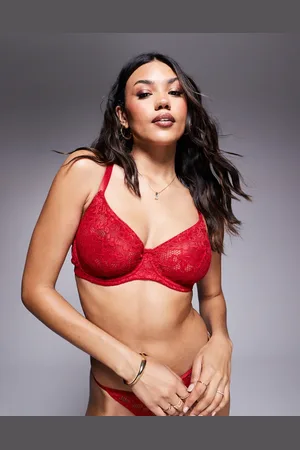 ASOS – Fuller Bust – Margot – Bügel-BH aus roter Spitze mit Bindedetail