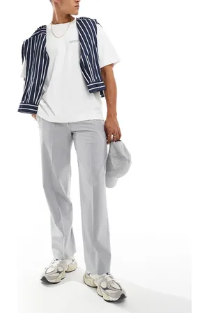 SELECTED – Weit geschnittene Hose in meliert mit Faltendetails