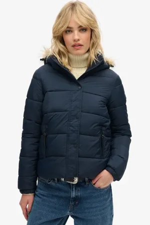 Superdry – Midlayer-Kurzjacke in Eclipse- mit Kapuze