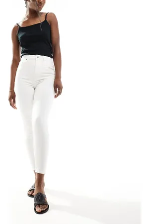 Bershka Petite – Enge Jeans in mit hohem Bund