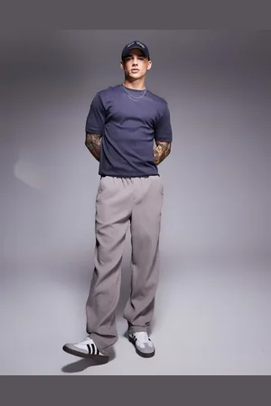 River Island – T-Shirt in Dunkelgrau mit schmalem Schnitt