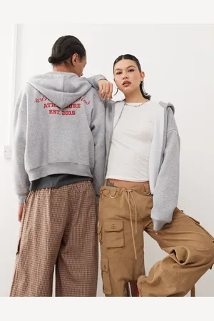 Reclaimed – Unisex-Kapuzenpullover in meliert mit Reißverschluss