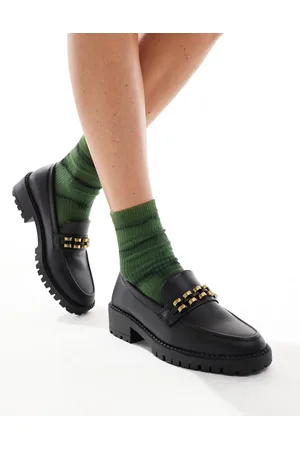 New Look – Schwarze Loafer mit dicker Sohle